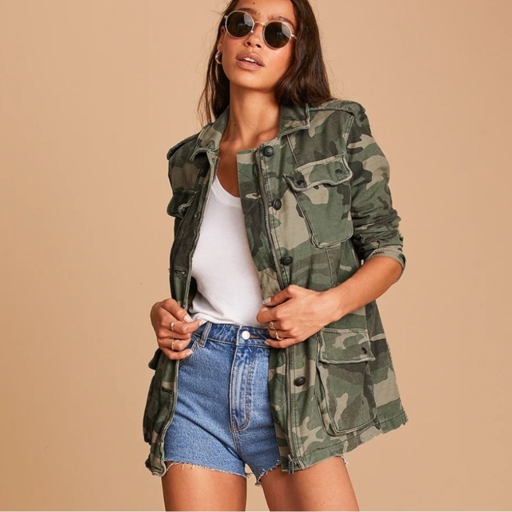 FREE PEOPLE Not Your Brother's Camo Surplus Jacket sz Small